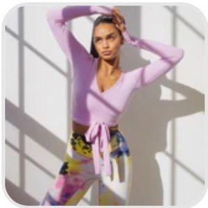 Balance athletica dancer wrap top pink